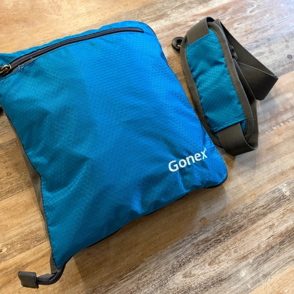 Gonex 60L Packable Travel Duffle Bag Teal Aqua Blue Lightweight Ripstop Folding